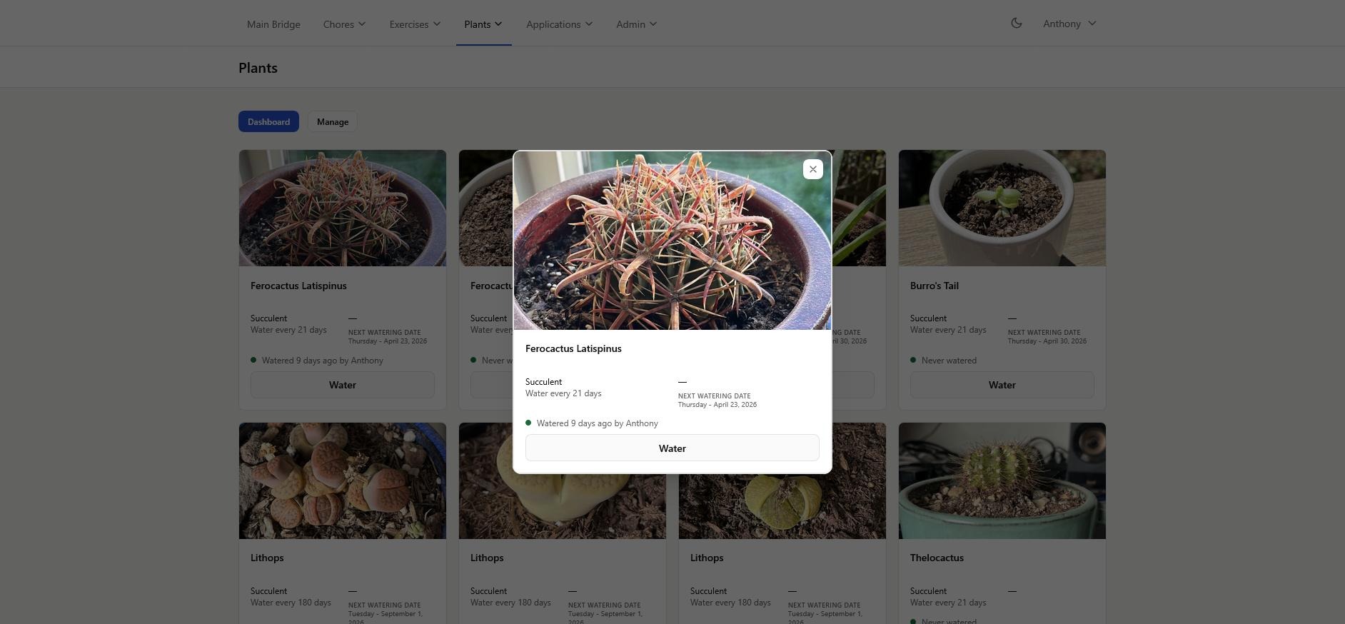 See more detailed information about plants with the plants-card component modal